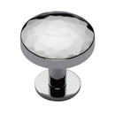 Heritage Brass Round Hammered Cabinet Knob with Rose