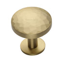 Heritage Brass Round Hammered Cabinet Knob with Rose