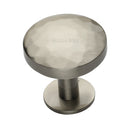 Heritage Brass Round Hammered Cabinet Knob with Rose