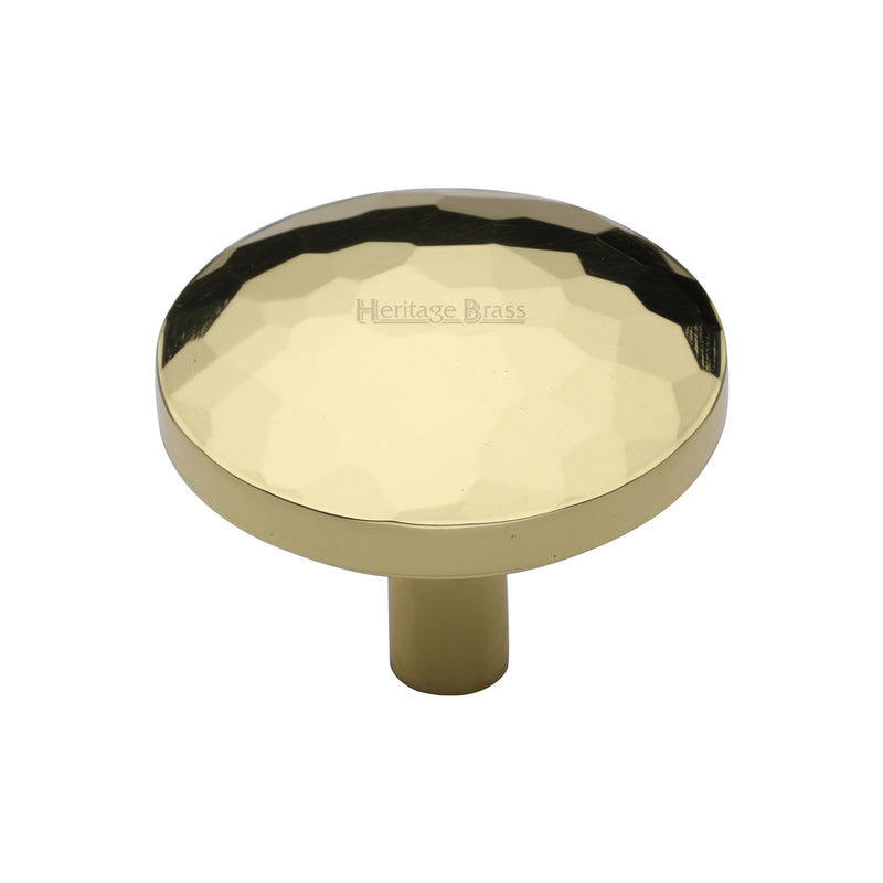 Heritage Brass Round Hammered Cabinet Knob