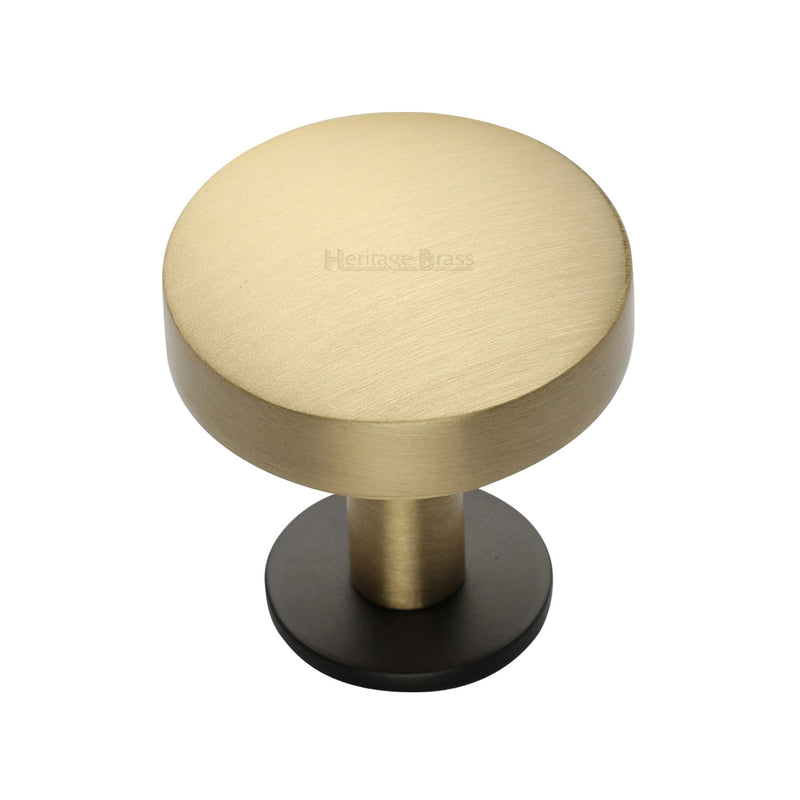 Heritage Brass Domed Disc Cabinet Knob with Rose