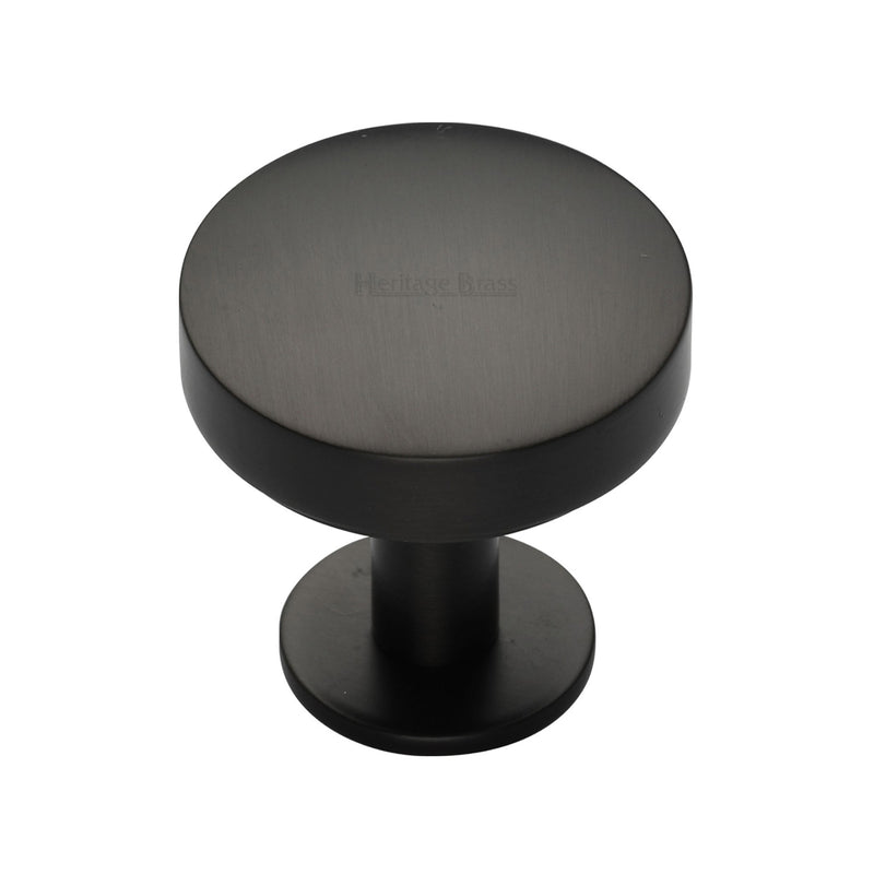 Heritage Brass Domed Disc Cabinet Knob with Rose
