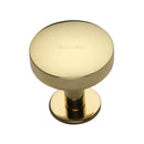 Heritage Brass Domed Disc Cabinet Knob with Rose