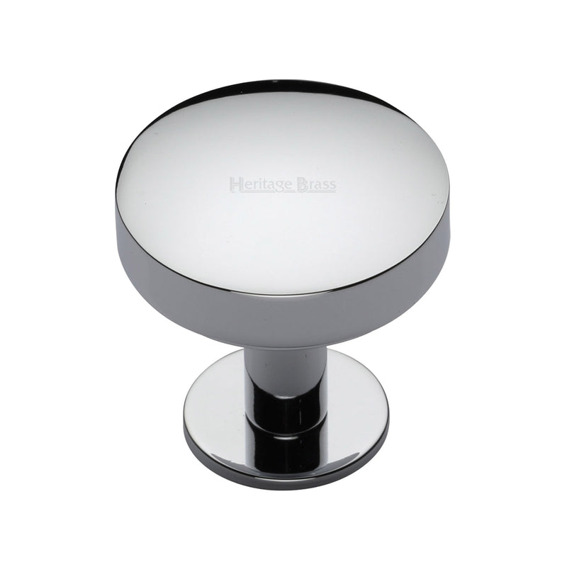 Heritage Brass Domed Disc Cabinet Knob with Rose
