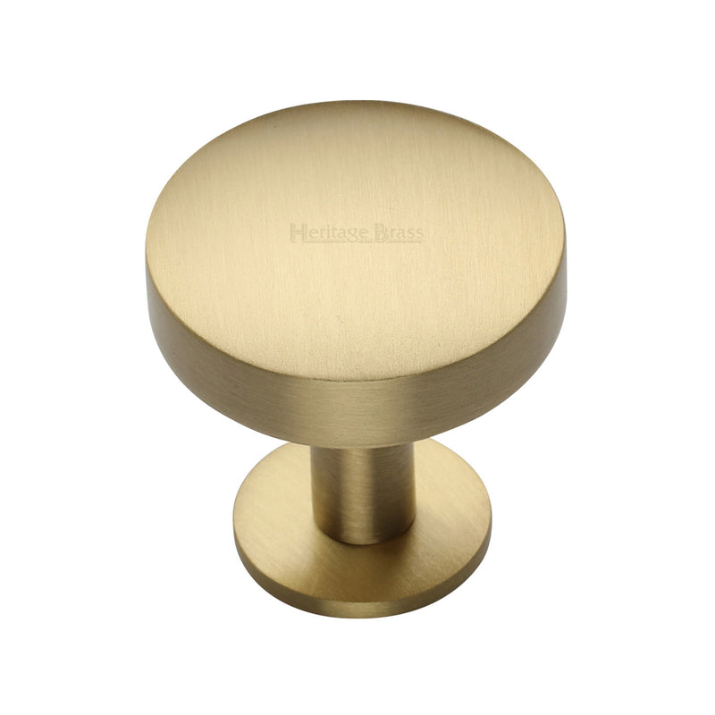 Heritage Brass Domed Disc Cabinet Knob with Rose
