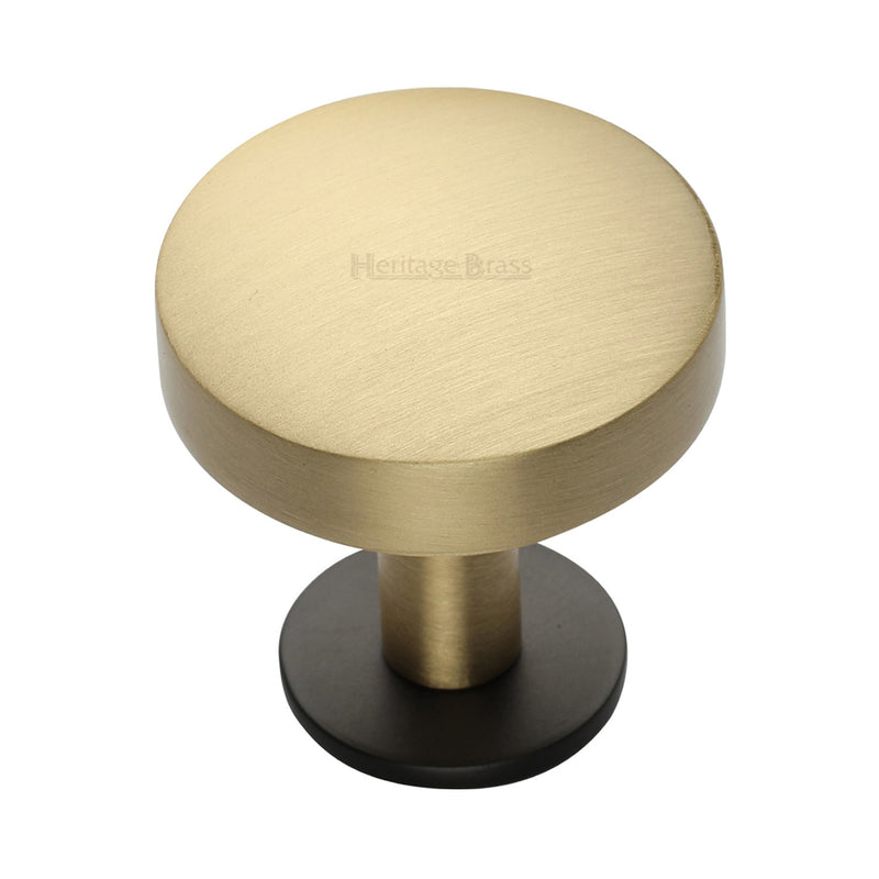 Heritage Brass Domed Disc Cabinet Knob with Rose