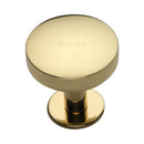 Heritage Brass Domed Disc Cabinet Knob with Rose