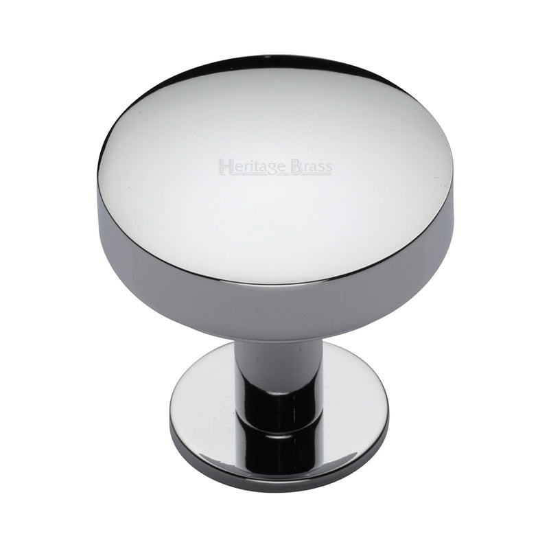Heritage Brass Domed Disc Cabinet Knob with Rose