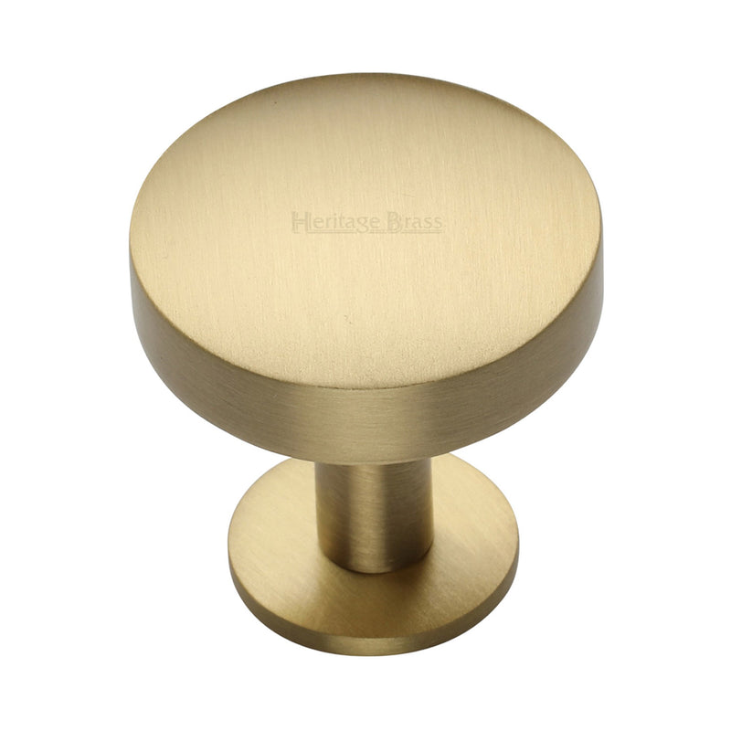 Heritage Brass Domed Disc Cabinet Knob with Rose