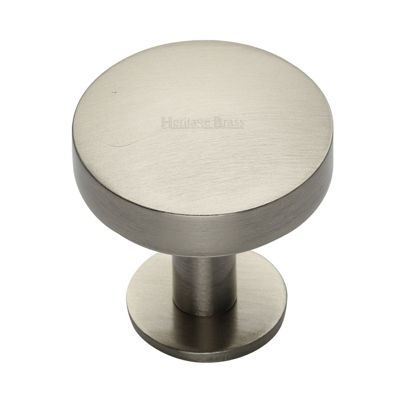 Heritage Brass Domed Disc Cabinet Knob with Rose
