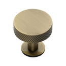 Heritage Brass Knurled Disc Cabinet Knob with Rose