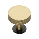 Heritage Brass Knurled Disc Cabinet Knob with Rose