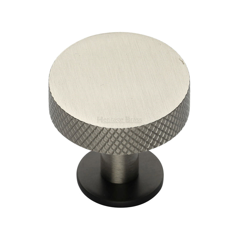 Heritage Brass Knurled Disc Cabinet Knob with Rose