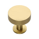 Heritage Brass Knurled Disc Cabinet Knob with Rose