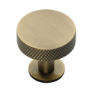 Heritage Brass Knurled Disc Cabinet Knob with Rose