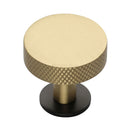 Heritage Brass Knurled Disc Cabinet Knob with Rose