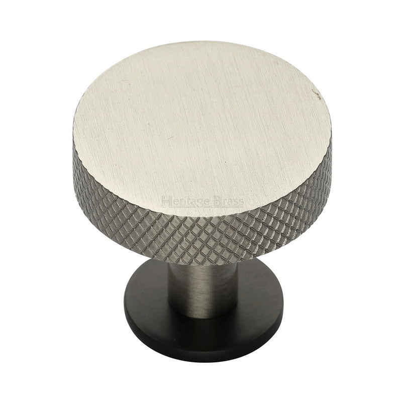 Heritage Brass Knurled Disc Cabinet Knob with Rose