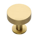 Heritage Brass Knurled Disc Cabinet Knob with Rose