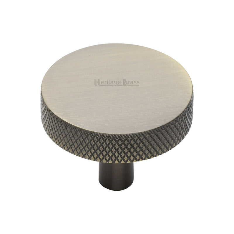 Heritage Brass Knurled Disc Cabinet Knob