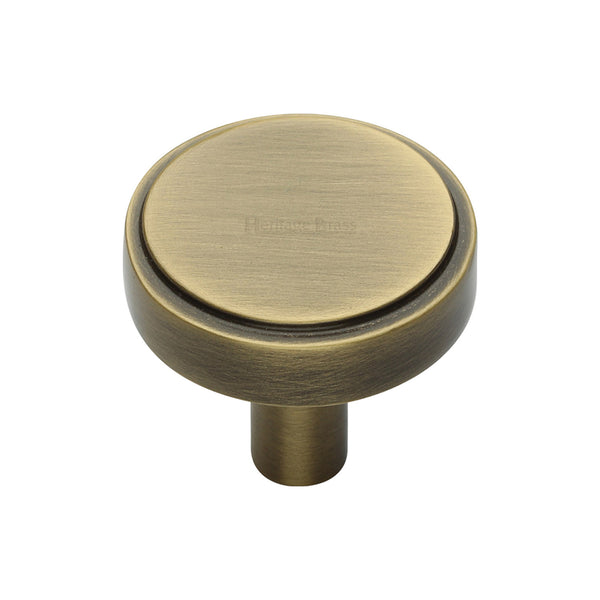 Heritage Brass Stepped Disc Cabinet Knob