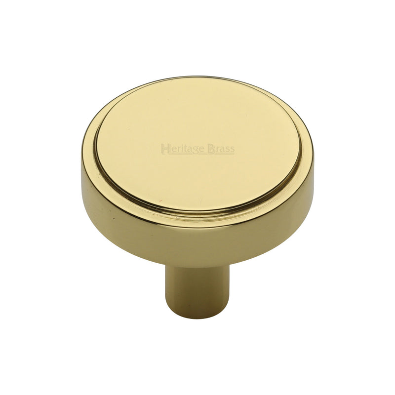 Heritage Brass Stepped Disc Cabinet Knob