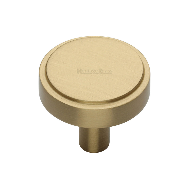 Heritage Brass Stepped Disc Cabinet Knob