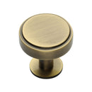 Heritage Brass Stepped Disc Cabinet Knob with Rose