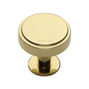 Heritage Brass Stepped Disc Cabinet Knob with Rose