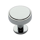 Heritage Brass Stepped Disc Cabinet Knob with Rose