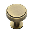 Heritage Brass Stepped Disc Cabinet Knob with Rose