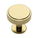 Heritage Brass Stepped Disc Cabinet Knob with Rose