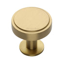 Heritage Brass Stepped Disc Cabinet Knob with Rose