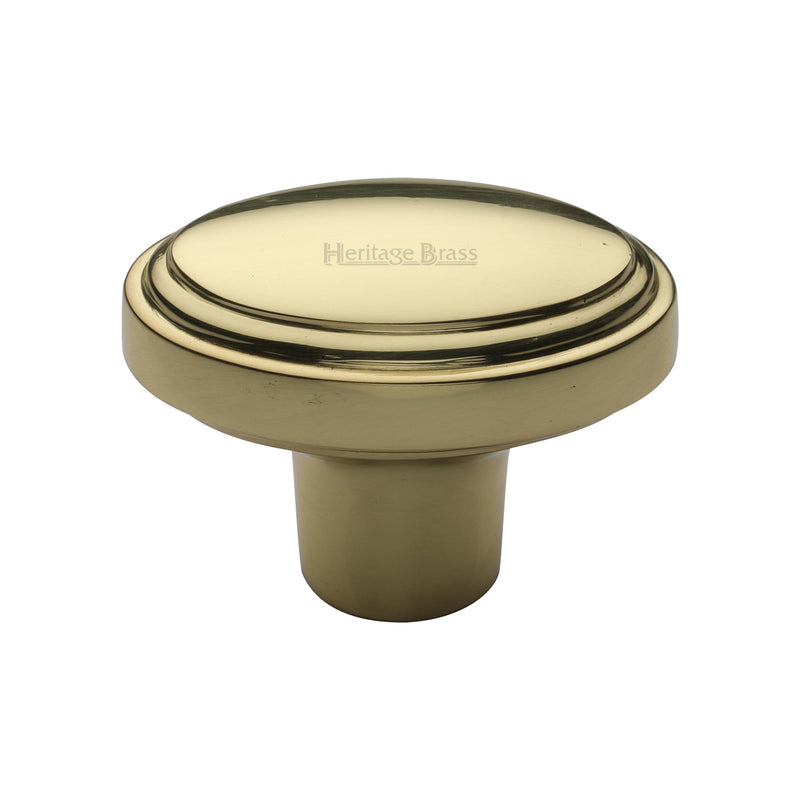 Heritage Brass Stepped Oval Cabinet Knob