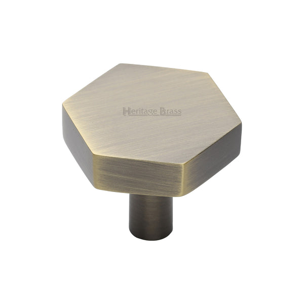 Heritage Brass Hexagon Cabinet Knob