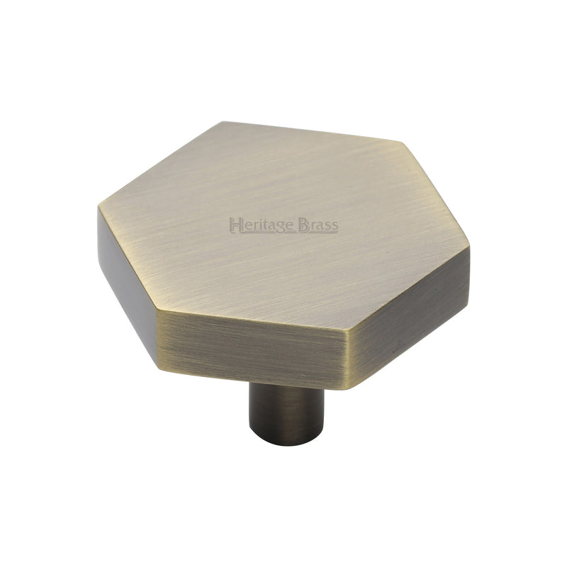 Heritage Brass Hexagon Cabinet Knob