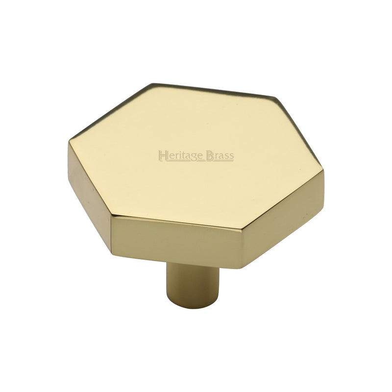 Heritage Brass Hexagon Cabinet Knob