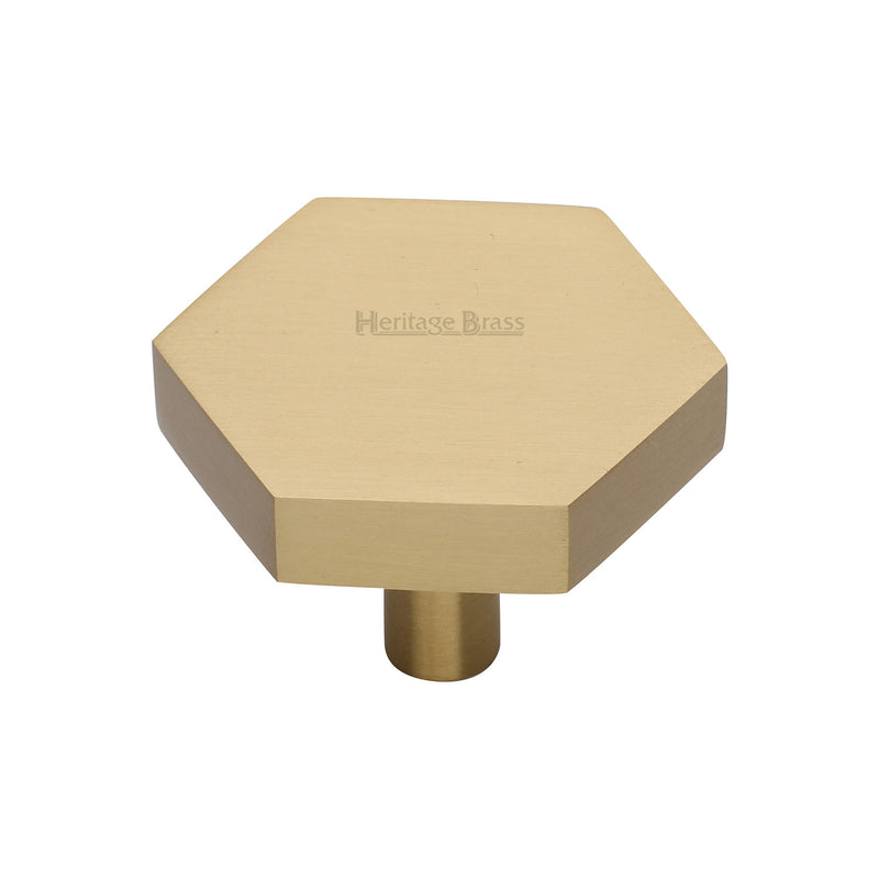 Heritage Brass Hexagon Cabinet Knob