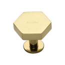 Heritage Brass Hexagon Cabinet Knob with Rose