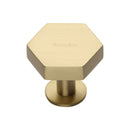 Heritage Brass Hexagon Cabinet Knob with Rose