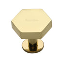 Heritage Brass Hexagon Cabinet Knob with Rose
