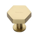 Heritage Brass Hexagon Cabinet Knob with Rose