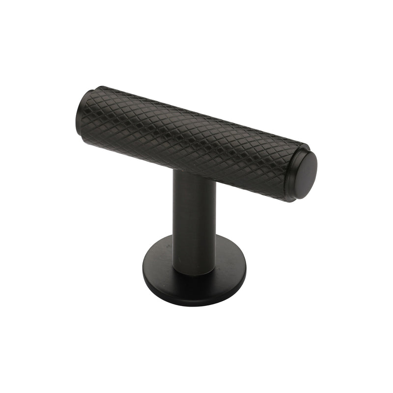 Heritage Brass Knurled T-Bar Cabinet Knob with Rose