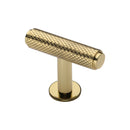 Heritage Brass Knurled T-Bar Cabinet Knob with Rose