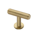 Heritage Brass Knurled T-Bar Cabinet Knob with Rose