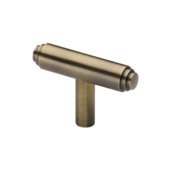 Heritage Brass Stepped T-Bar Cabinet Knob