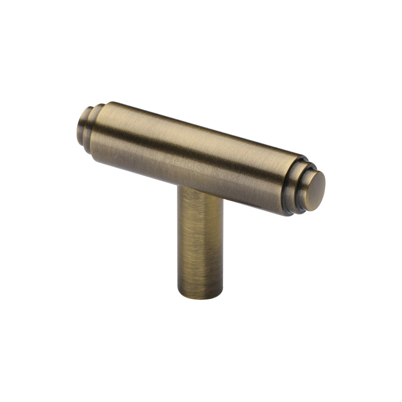 Heritage Brass Stepped T-Bar Cabinet Knob