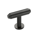 Heritage Brass Stepped T-Bar Cabinet Knob with Rose