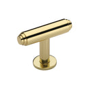 Heritage Brass Stepped T-Bar Cabinet Knob with Rose
