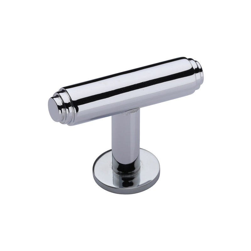 Heritage Brass Stepped T-Bar Cabinet Knob with Rose