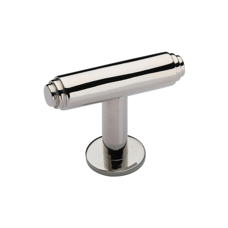 Heritage Brass Stepped T-Bar Cabinet Knob with Rose